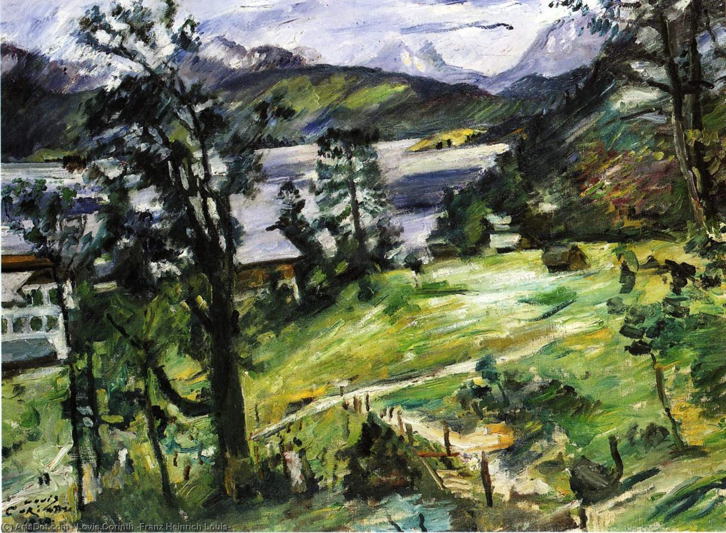 Wikioo.org - The Encyclopedia of Fine Arts - Painting, Artwork by Lovis Corinth (Franz Heinrich Louis) - Walchensee Landscape with a Larch
