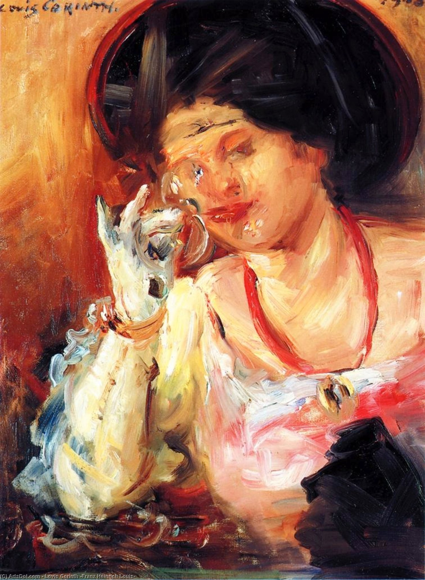Wikioo.org - The Encyclopedia of Fine Arts - Painting, Artwork by Lovis Corinth (Franz Heinrich Louis) - Woman with a Glass of Wine