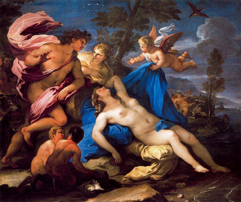 Wikioo.org - The Encyclopedia of Fine Arts - Painting, Artwork by Luca Giordano - Bacchus and Ariadne 1