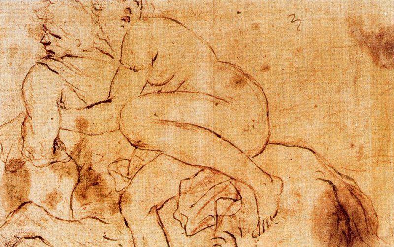 WikiOO.org – 美術百科全書 - 繪畫，作品 Luca Giordano - 半人马和若虫