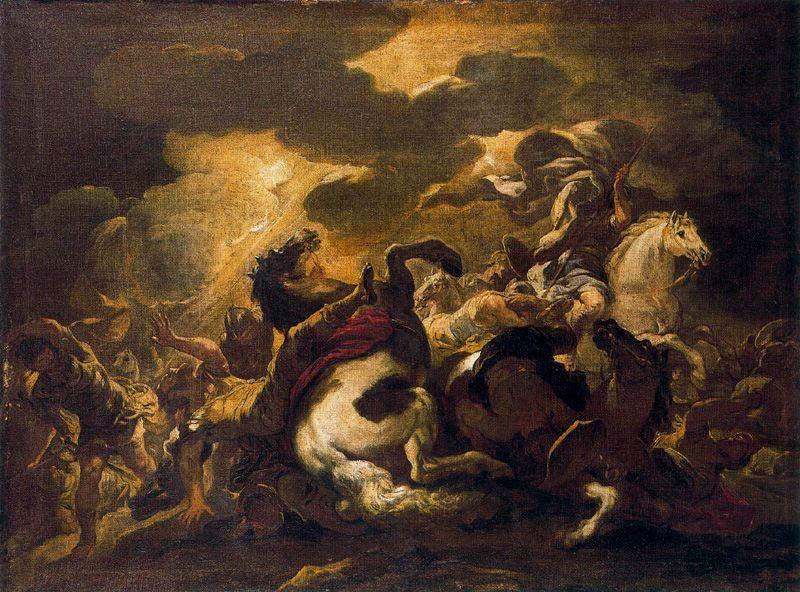 Wikioo.org - The Encyclopedia of Fine Arts - Painting, Artwork by Luca Giordano - Conversion of Saul 1