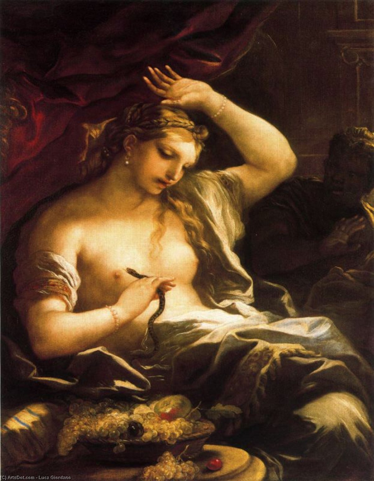Wikioo.org - The Encyclopedia of Fine Arts - Painting, Artwork by Luca Giordano - Death of Cleopatra