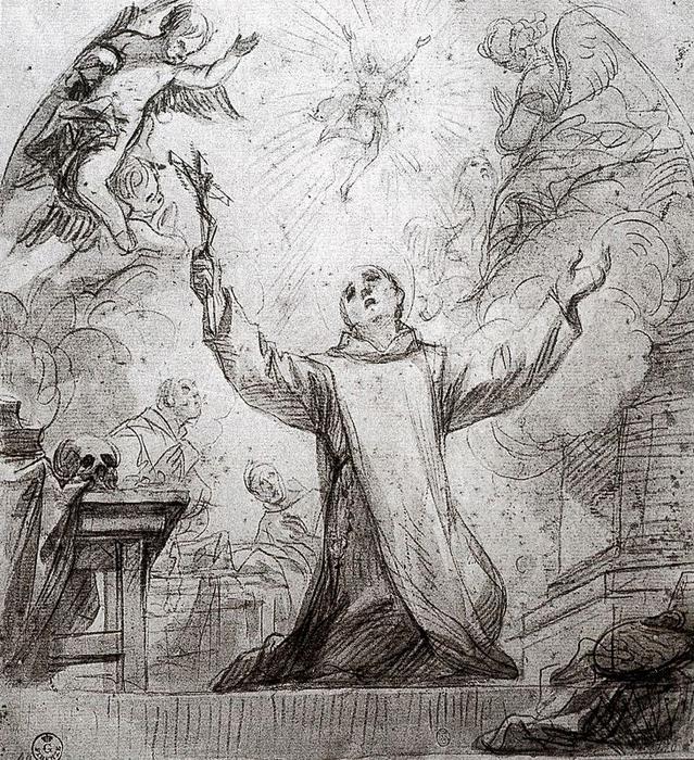 WikiOO.org – 美術百科全書 - 繪畫，作品 Luca Giordano - 死亡 圣  约翰  的  神