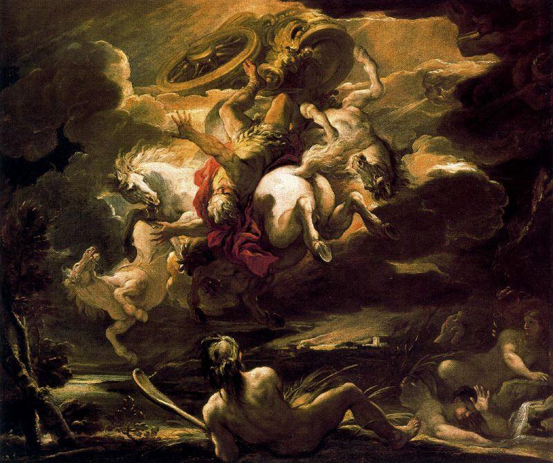 Wikioo.org - The Encyclopedia of Fine Arts - Painting, Artwork by Luca Giordano - Fall of Phaeton