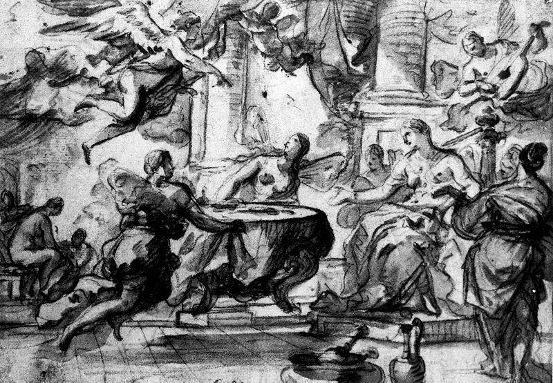 WikiOO.org - Енциклопедія образотворчого мистецтва - Живопис, Картини
 Luca Giordano - Feast of Psyche