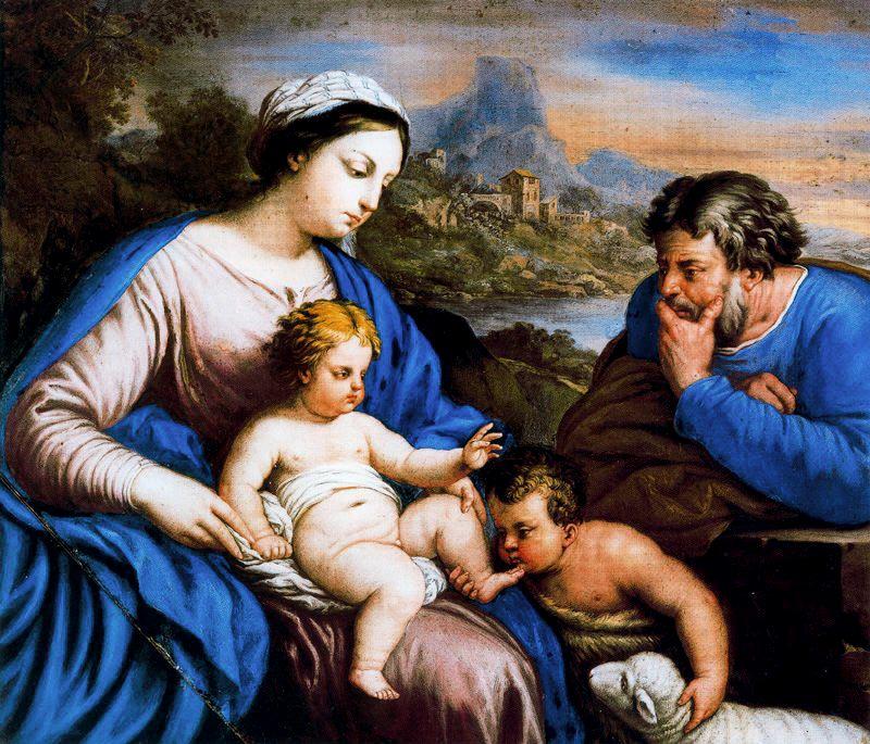 WikiOO.org – 美術百科全書 - 繪畫，作品 Luca Giordano - 圣家 与  圣  约翰