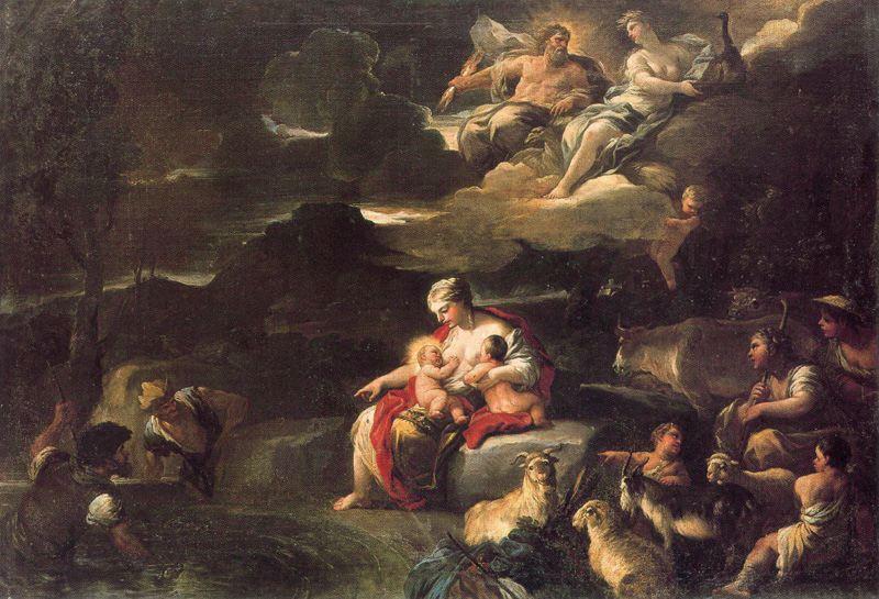 Wikioo.org - The Encyclopedia of Fine Arts - Painting, Artwork by Luca Giordano - Leto turns peasants into frogs