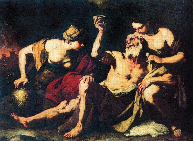WikiOO.org - Encyclopedia of Fine Arts - Schilderen, Artwork Luca Giordano - Lot and His Daughters