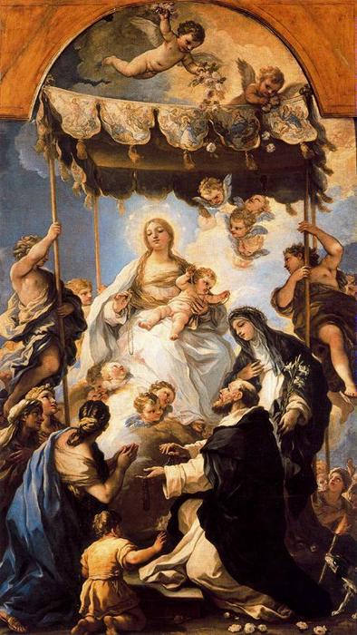 Wikioo.org – L'Enciclopedia delle Belle Arti - Pittura, Opere di Luca Giordano - Madonna del Rosario