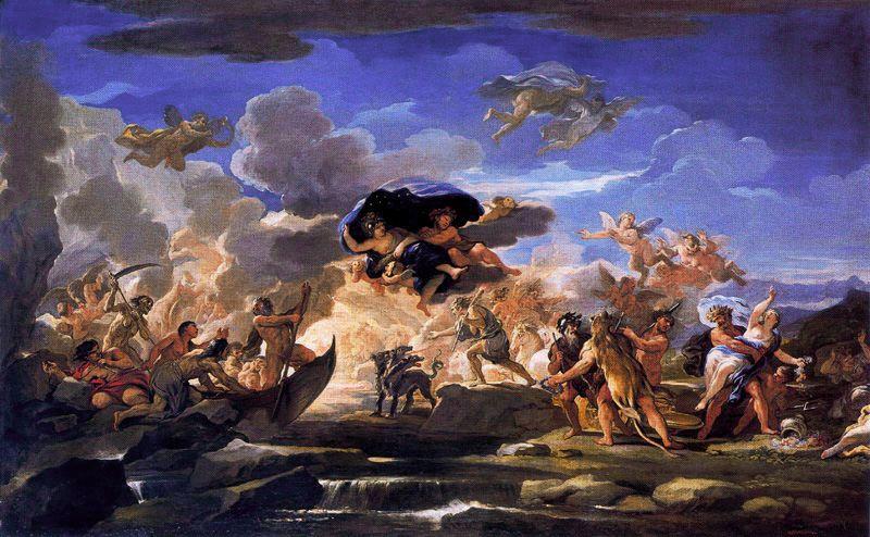 WikiOO.org - Encyclopedia of Fine Arts - Maleri, Artwork Luca Giordano - Mythological Scene with the Rape of Proserpine