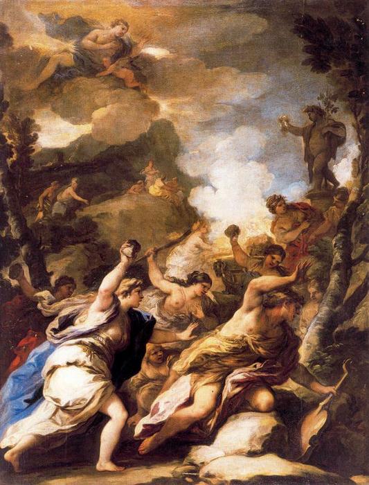 Wikioo.org - The Encyclopedia of Fine Arts - Painting, Artwork by Luca Giordano - Orpheus and the Bacchae
