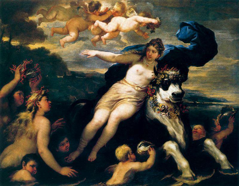 WikiOO.org - Encyclopedia of Fine Arts - Festés, Grafika Luca Giordano - Rape of Europe