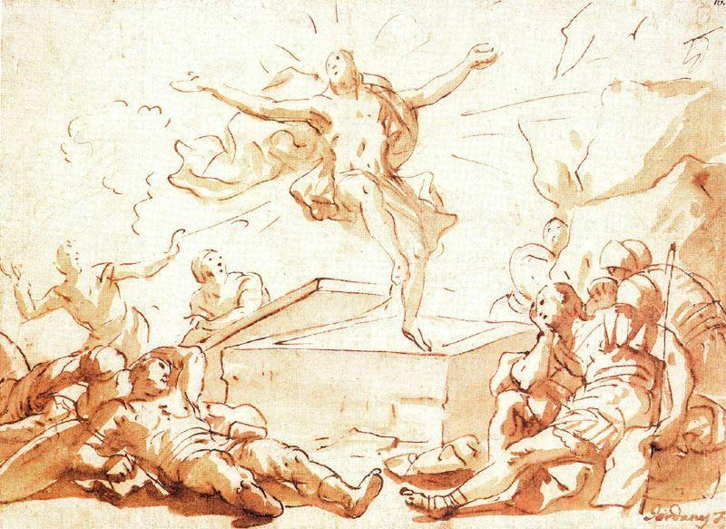 WikiOO.org – 美術百科全書 - 繪畫，作品 Luca Giordano - 复活 基督