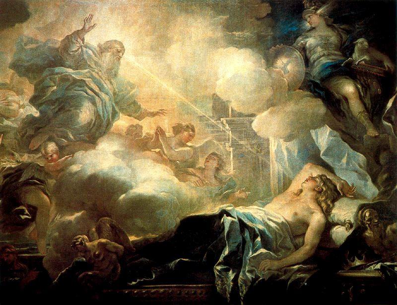Wikioo.org – La Enciclopedia de las Bellas Artes - Pintura, Obras de arte de Luca Giordano - El sueño de Salomón
