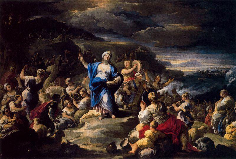 Wikioo.org - The Encyclopedia of Fine Arts - Painting, Artwork by Luca Giordano - Song of Miriam