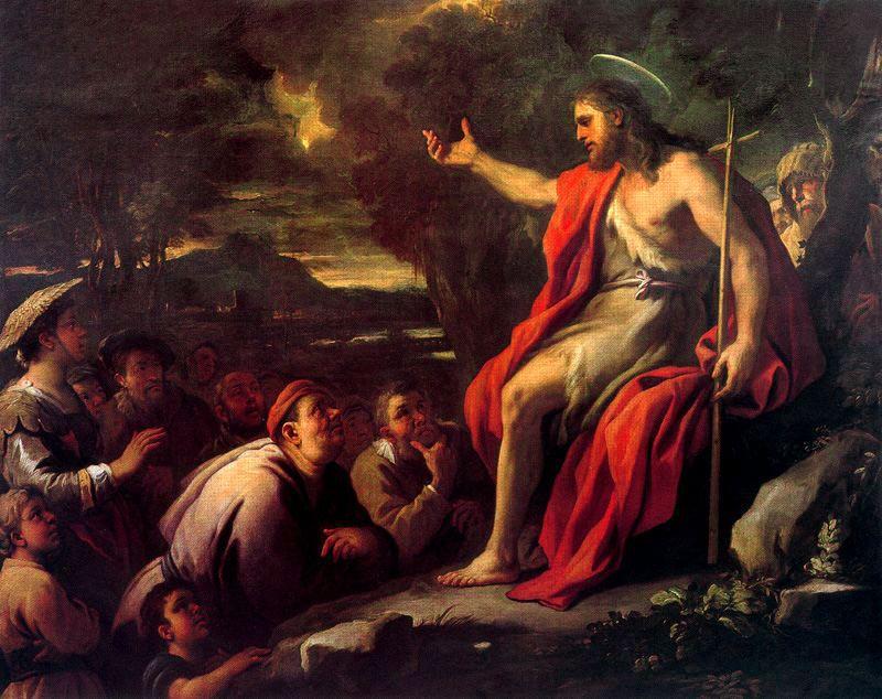 Wikioo.org – La Enciclopedia de las Bellas Artes - Pintura, Obras de arte de Luca Giordano - san Juan el Bautista predicación