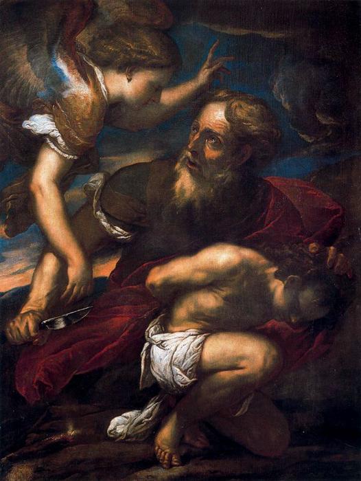 WikiOO.org – 美術百科全書 - 繪畫，作品 Luca Giordano -  的 牺牲 的 艾萨克
