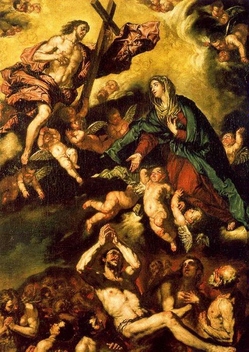 Wikioo.org – L'Encyclopédie des Beaux Arts - Peinture, Oeuvre de Luca Giordano - La Vierge d intercéder pour les âmes du Purgatoire