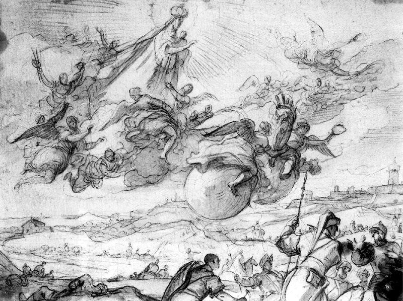 WikiOO.org – 美術百科全書 - 繪畫，作品 Luca Giordano - 处女 对  的  战场