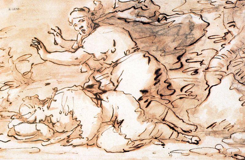 WikiOO.org – 美術百科全書 - 繪畫，作品 Luca Giordano - 惨烈的一幕