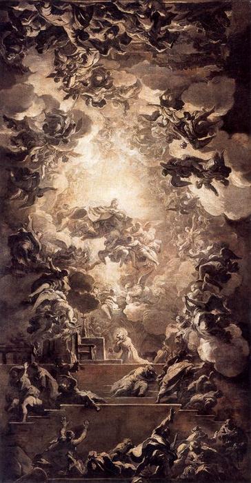 Wikioo.org – L'Encyclopédie des Beaux Arts - Peinture, Oeuvre de Luca Giordano - Vision de Saint Ildefonso de Tolède