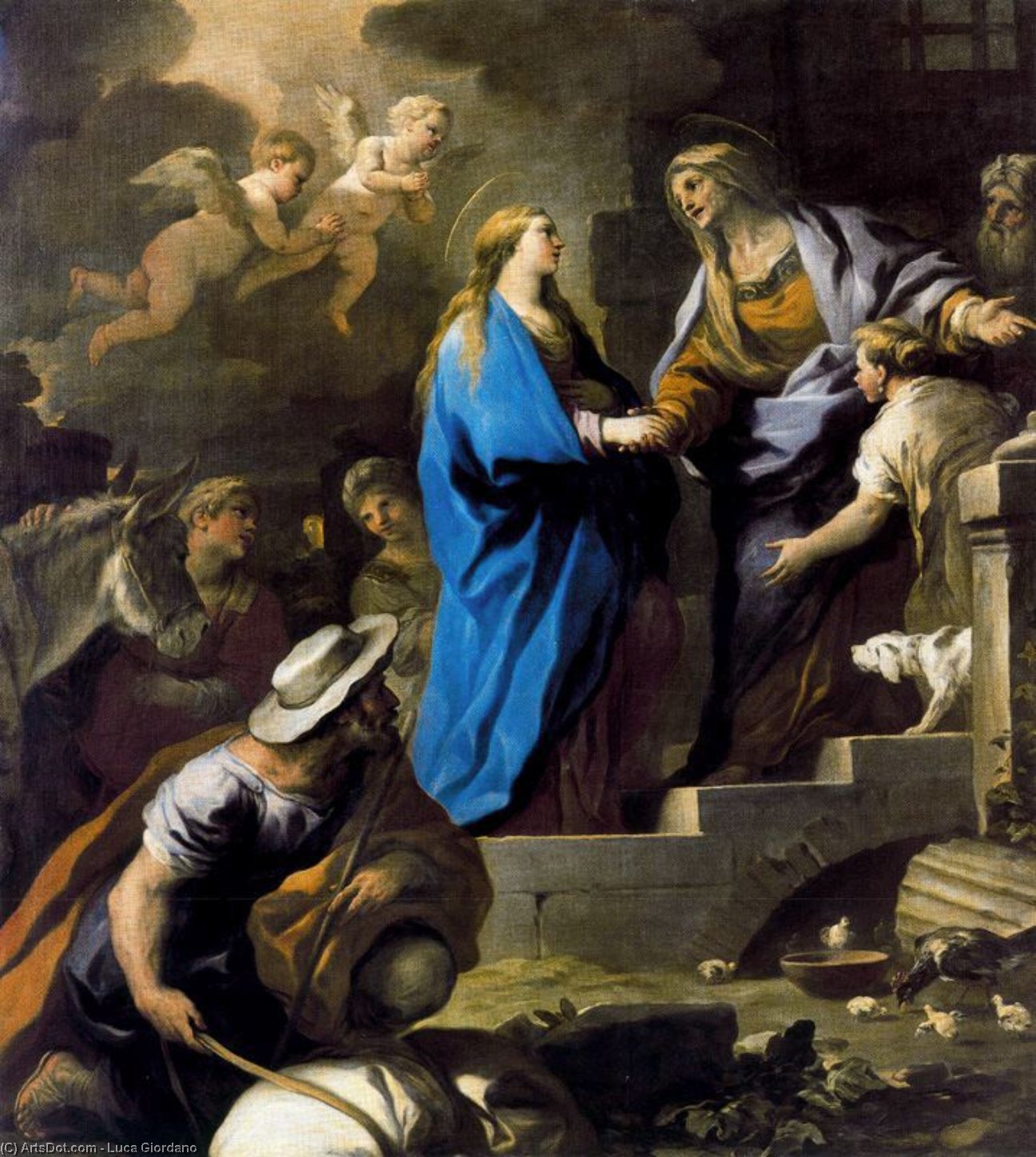 Wikioo.org - The Encyclopedia of Fine Arts - Painting, Artwork by Luca Giordano - Visitation