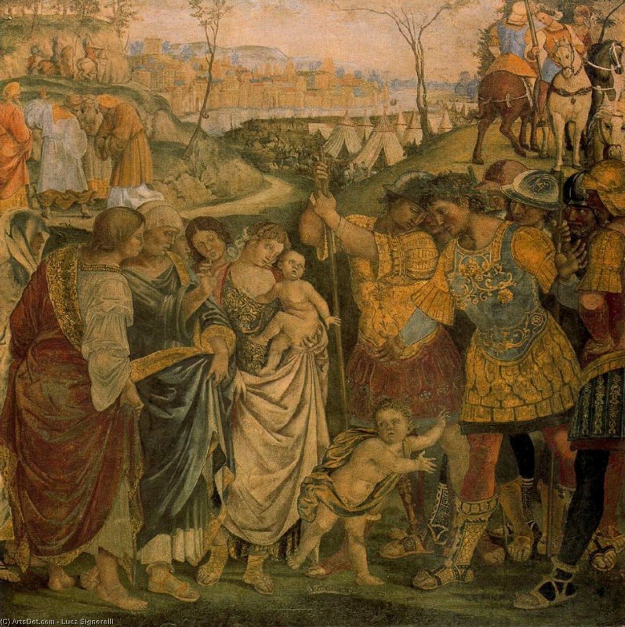 WikiOO.org - 百科事典 - 絵画、アートワーク Luca Signorelli - コリオレイナスは、ローマを惜しまために彼の家族の説得しました
