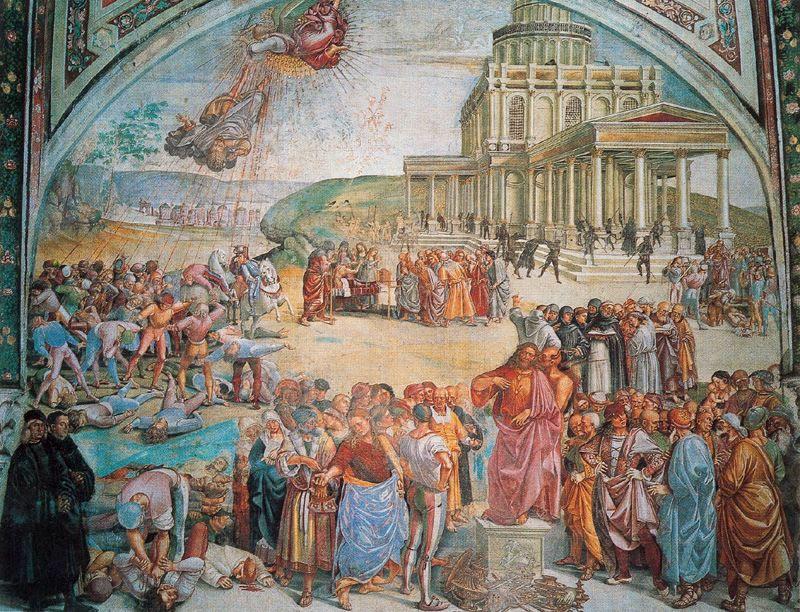 WikiOO.org - Güzel Sanatlar Ansiklopedisi - Resim, Resimler Luca Signorelli - The preaching and deeds of the Antichrist