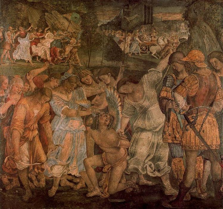 Wikioo.org - The Encyclopedia of Fine Arts - Painting, Artwork by Luca Signorelli - The Triumph of Chastity. Love Disarmed and Bound