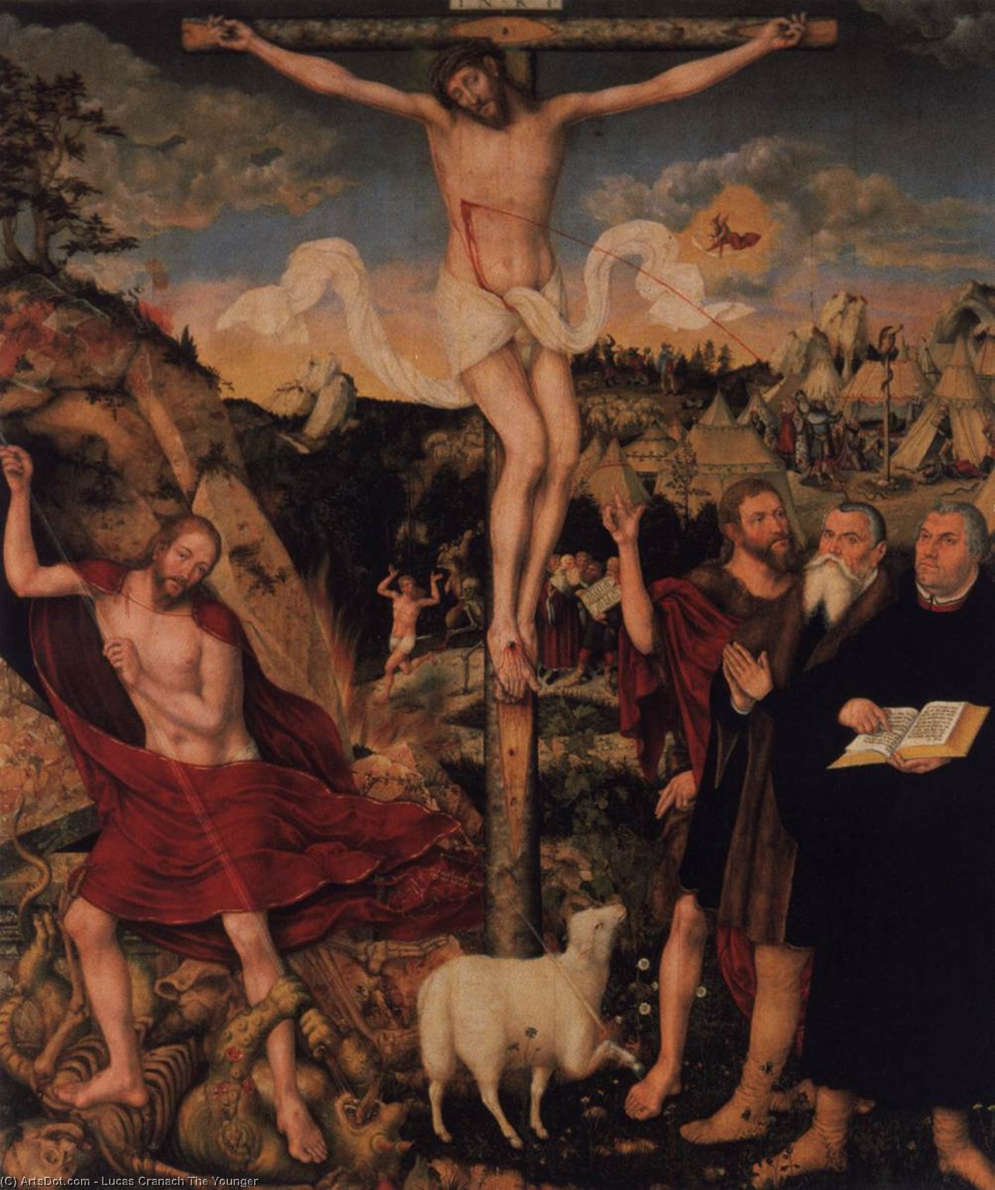 Wikioo.org - The Encyclopedia of Fine Arts - Painting, Artwork by Lucas Cranach The Younger - Crucifixion