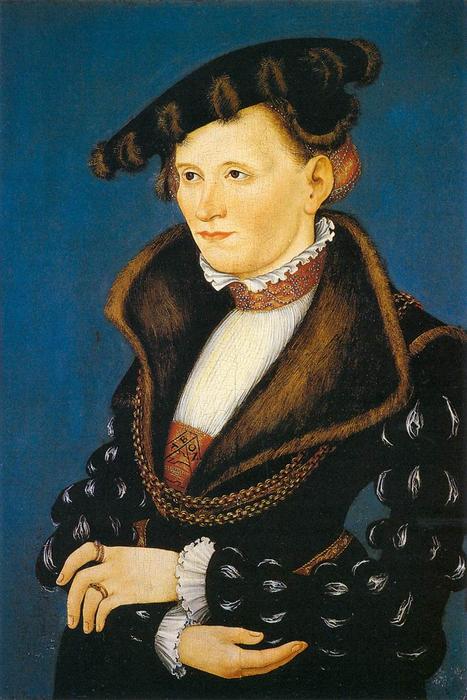 Wikioo.org - The Encyclopedia of Fine Arts - Painting, Artwork by Lucas Cranach The Younger - Portrait of a Woman
