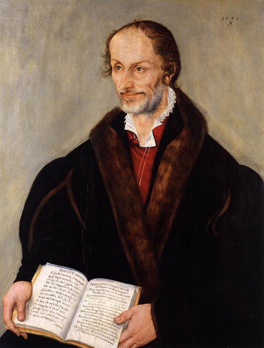 WikiOO.org - Enciclopédia das Belas Artes - Pintura, Arte por Lucas Cranach The Younger - Portrait of Philipp Melanchthon