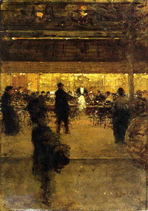 WikiOO.org - Encyclopedia of Fine Arts - Maleri, Artwork Aloys François Joseph Loir (Luigi Loir) - The Night Cafe