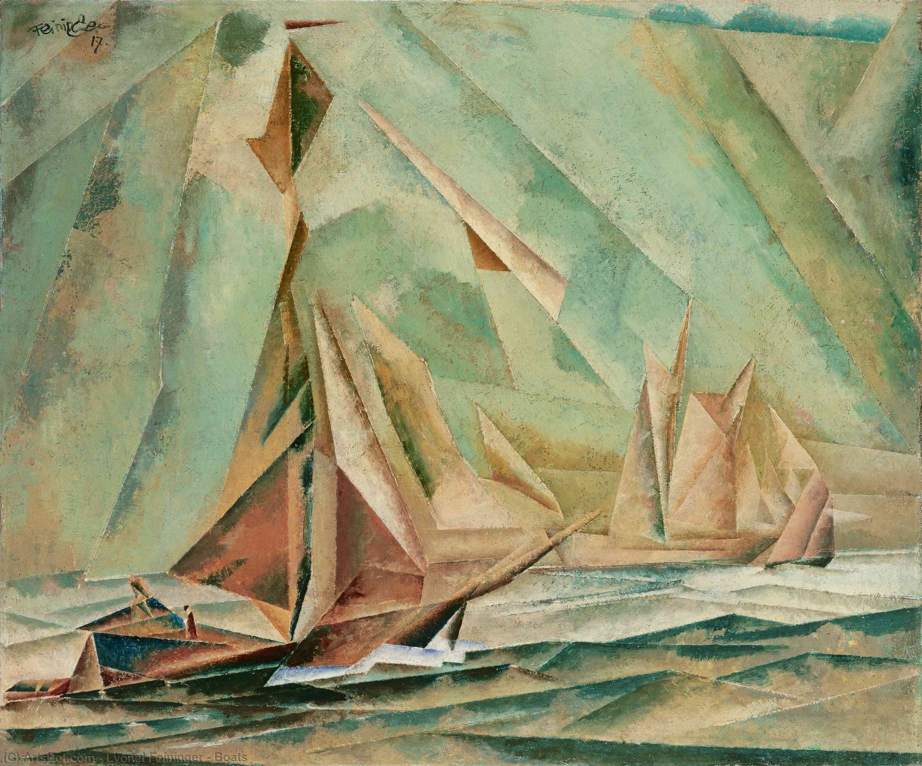 WikiOO.org - Encyclopedia of Fine Arts - Målning, konstverk Lyonel Feininger - Boats