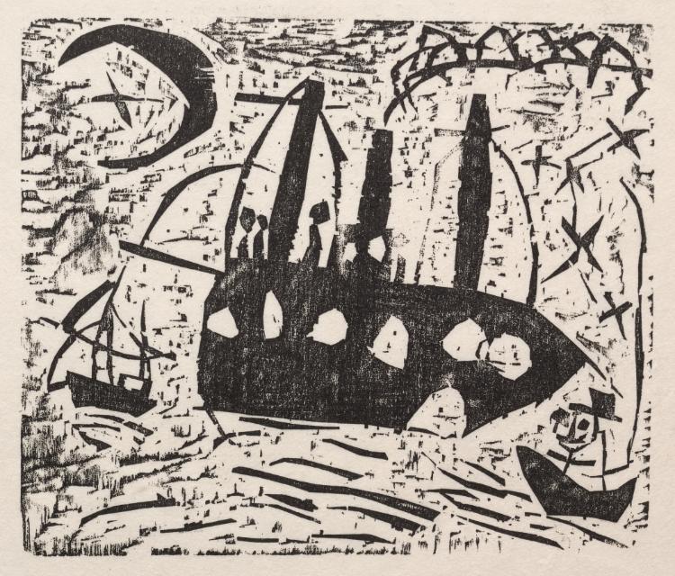 Wikioo.org - สารานุกรมวิจิตรศิลป์ - จิตรกรรม Lyonel Feininger - Happy Boat Ride