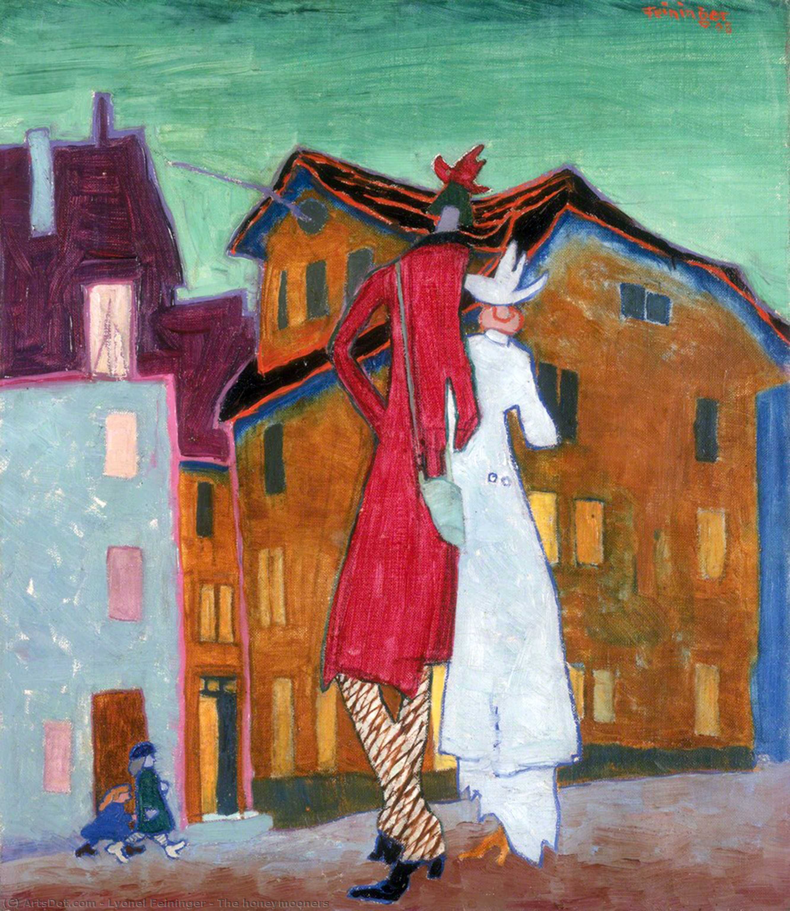 Wikioo.org - The Encyclopedia of Fine Arts - Painting, Artwork by Lyonel Feininger - The honeymooners