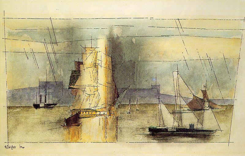 Wikioo.org - The Encyclopedia of Fine Arts - Painting, Artwork by Lyonel Feininger - The River