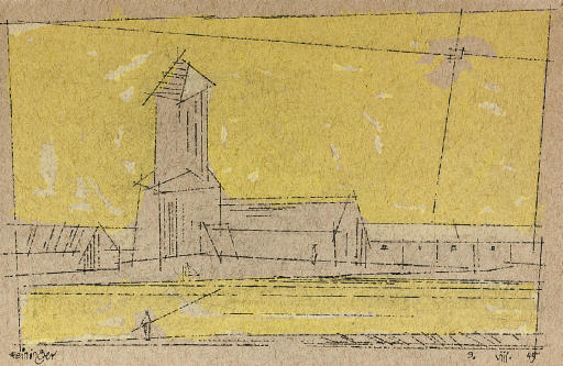 WikiOO.org - دایره المعارف هنرهای زیبا - نقاشی، آثار هنری Lyonel Feininger - Untitled (Powder Tower)