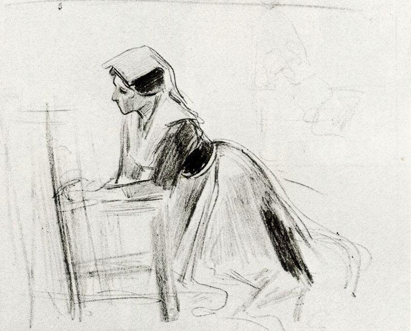 WikiOO.org - Encyclopedia of Fine Arts - Målning, konstverk Mariano Barbasan - Anticoli woman kneeling