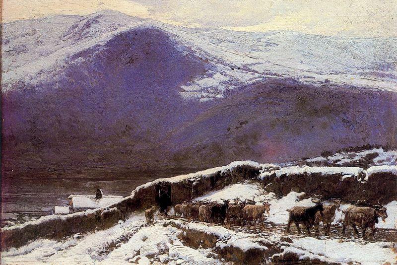 WikiOO.org - Encyclopedia of Fine Arts - Schilderen, Artwork Mariano Barbasan - Flock in winter