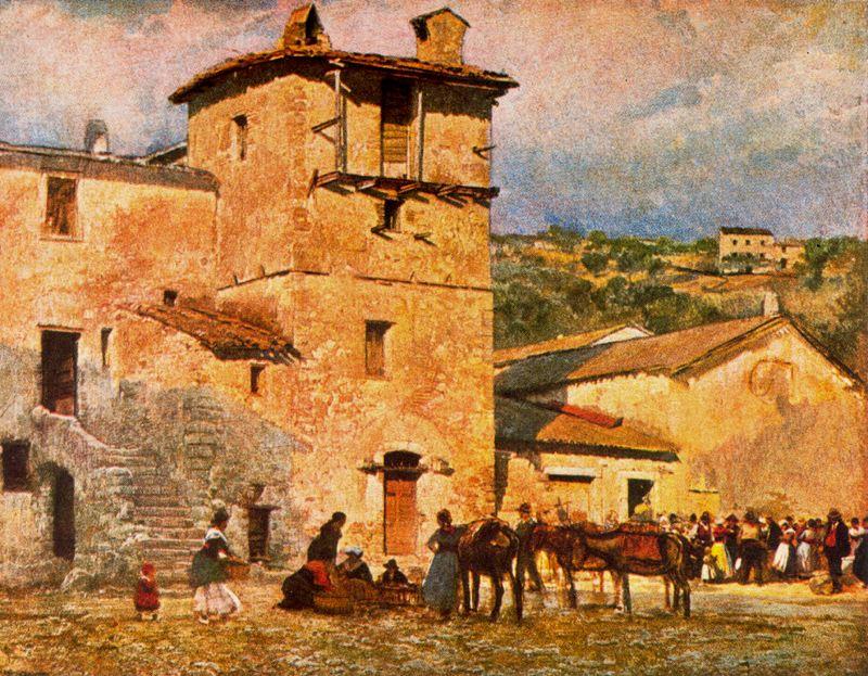 WikiOO.org - Encyclopedia of Fine Arts - Maleri, Artwork Mariano Barbasan - Last Moments of the market