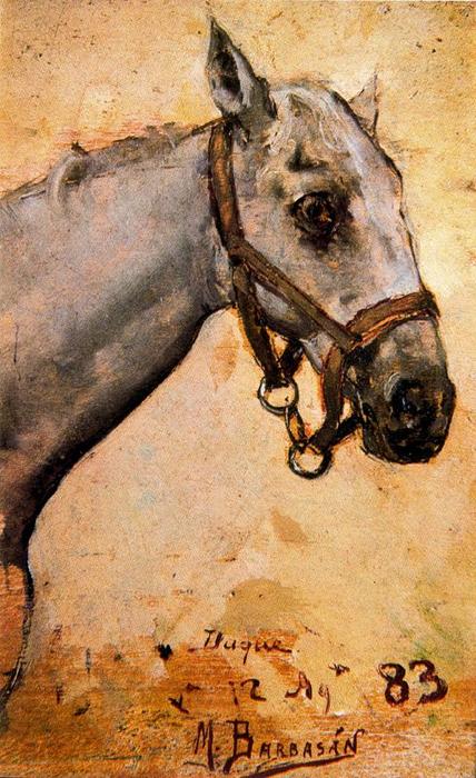 Wikioo.org - The Encyclopedia of Fine Arts - Painting, Artwork by Mariano Barbasan - Study of a horse