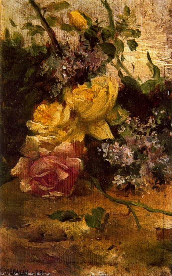 Wikioo.org - The Encyclopedia of Fine Arts - Painting, Artwork by Mariano Barbasan - Study of flowers