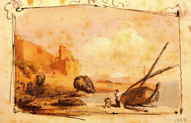 Wikioo.org – L'Encyclopédie des Beaux Arts - Peinture, Oeuvre de Mariano Fortuny - Album de 29 Paysages de Barcelone 1