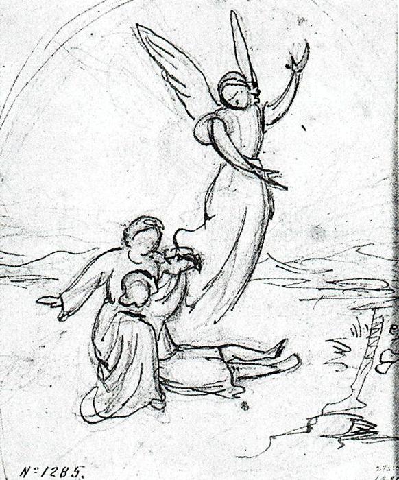 WikiOO.org - Güzel Sanatlar Ansiklopedisi - Resim, Resimler Mariano Fortuny - Angel appearing to the shepards