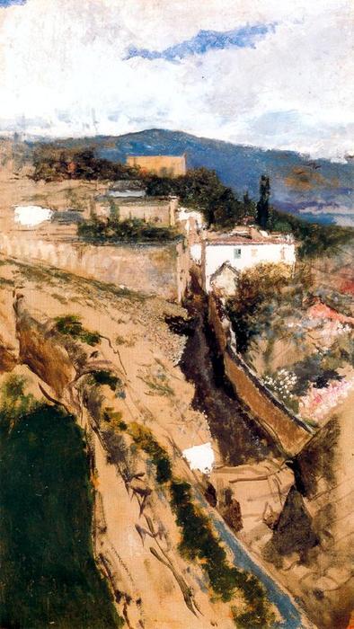 Wikioo.org - The Encyclopedia of Fine Arts - Painting, Artwork by Mariano Fortuny - Landscape of Granada
