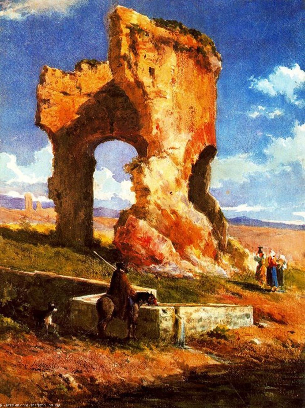 Wikioo.org - The Encyclopedia of Fine Arts - Painting, Artwork by Mariano Fortuny - Roman Ruins