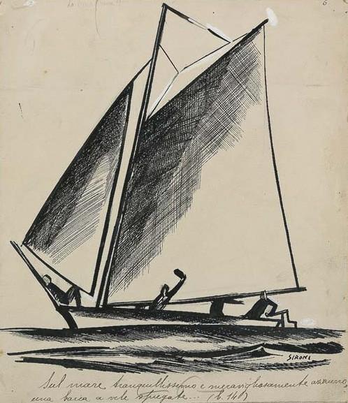 WikiOO.org - Енциклопедія образотворчого мистецтва - Живопис, Картини
 Mario Sironi - A boat sails