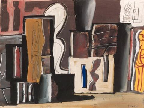 Wikioo.org – La Enciclopedia de las Bellas Artes - Pintura, Obras de arte de Mario Sironi - Composición (Recto)