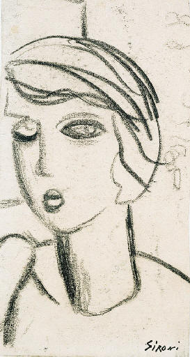 WikiOO.org - Encyclopedia of Fine Arts - Maľba, Artwork Mario Sironi - Face of a young girl